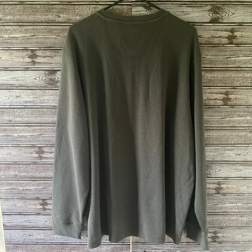 Eddie Bauer Men's Long-Sleeved Thermal Henley Size XXL Asphalt Logo Pullover NWT